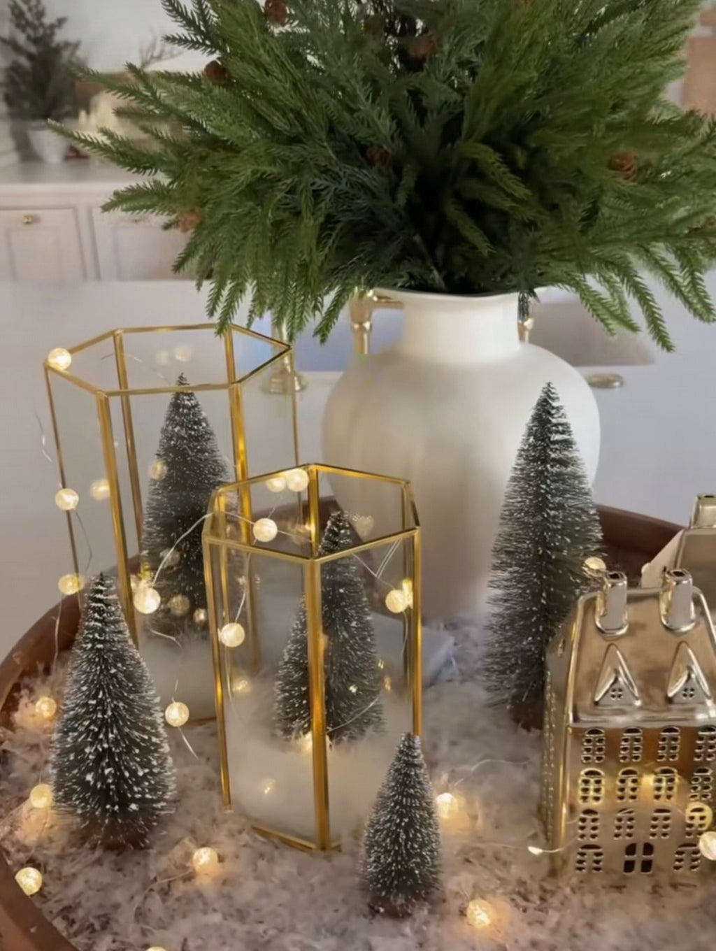 Centro mesa de Natal minimalista